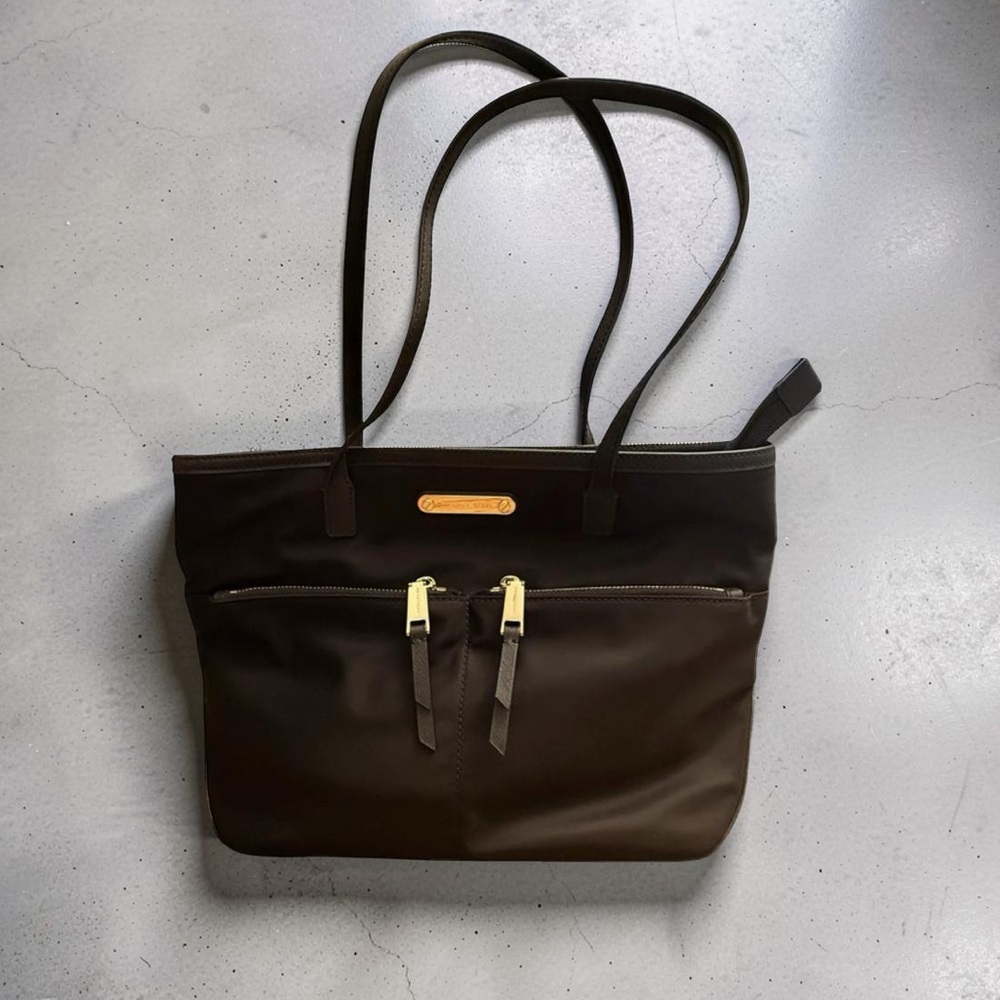 Michael Kors Brown Tote with Gold Accents